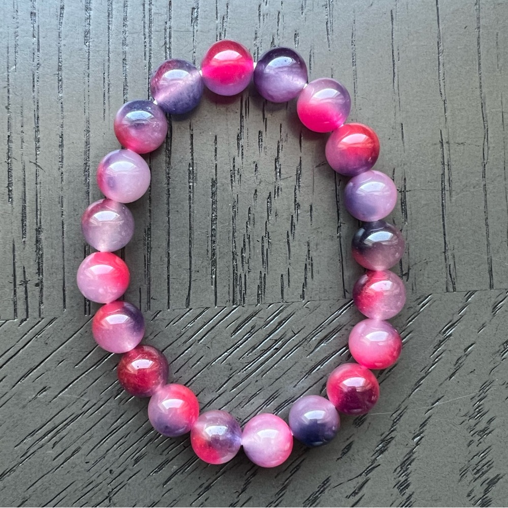 Colorful Chalcedony bracelet 10mm SIZE 6.5-7’